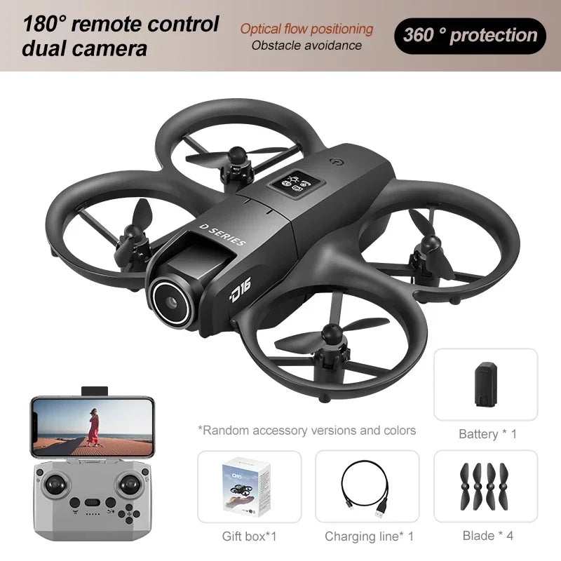 Xaiomi 8K D16 Drone Mini Optical Flow Obstacle Avoidance 180 ° Electrically Adjustable Dual Camera Remote-controlled Quadcopter