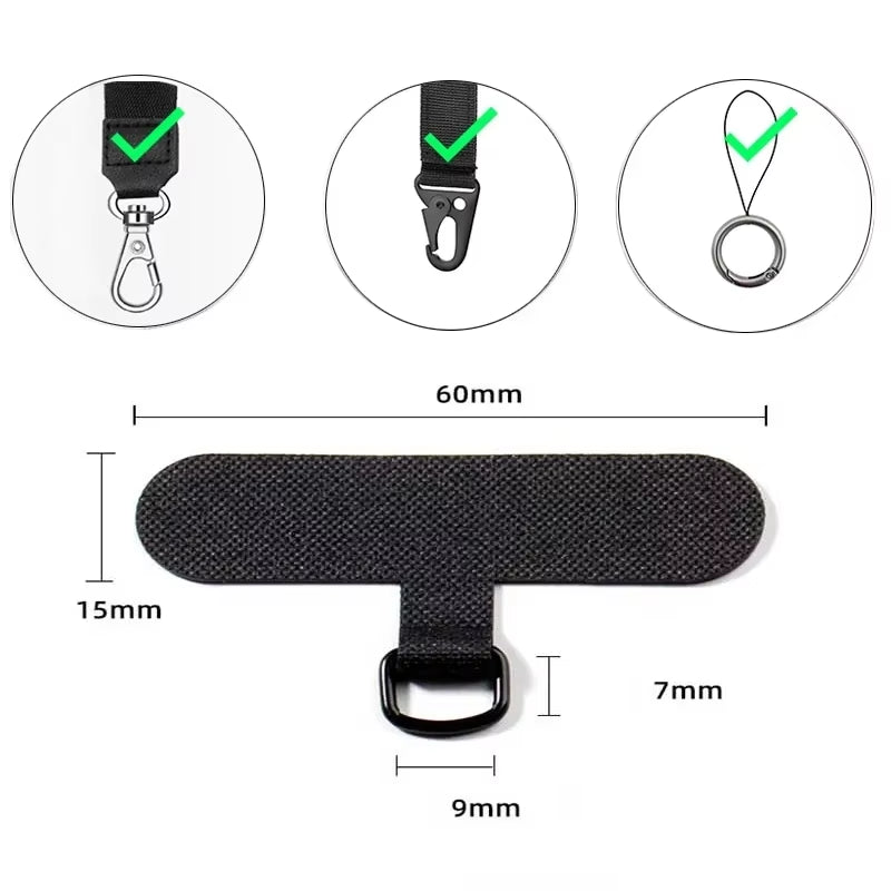 10/5/1Pcs Universal Tpu Mobile Phone Anti-Lost Lanyard Card Gasket Nylon Detachable Phone Hanging Cord Strap Patch Tether Pad Allinoneshop-24