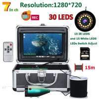 1080P Fish Finder with DVR 7 Inch Underwater Fishing Camera Double Lamp 15M/30M 16G TF Card for Winter/Sea/Ice Fisherman Fishing Allinoneshop-24