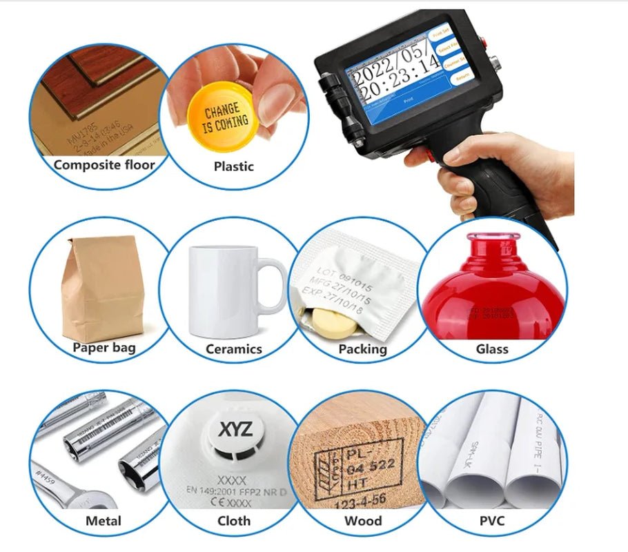 12.7MM Portable Handheld Inkjet Printer Production Date Barcode Label Coding Machine Batch Number QR Permanent Quick Drying Allinoneshop-24