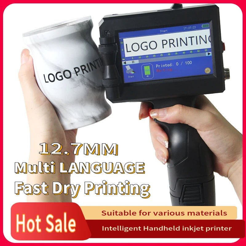 12.7MM Portable Handheld Inkjet Printer Production Date Barcode Label Coding Machine Batch Number QR Permanent Quick Drying Allinoneshop-24
