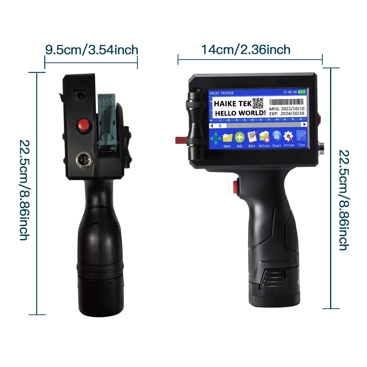 12.7MM Portable Handheld Inkjet Printer Production Date Barcode Label Coding Machine Batch Number QR Permanent Quick Drying Allinoneshop-24