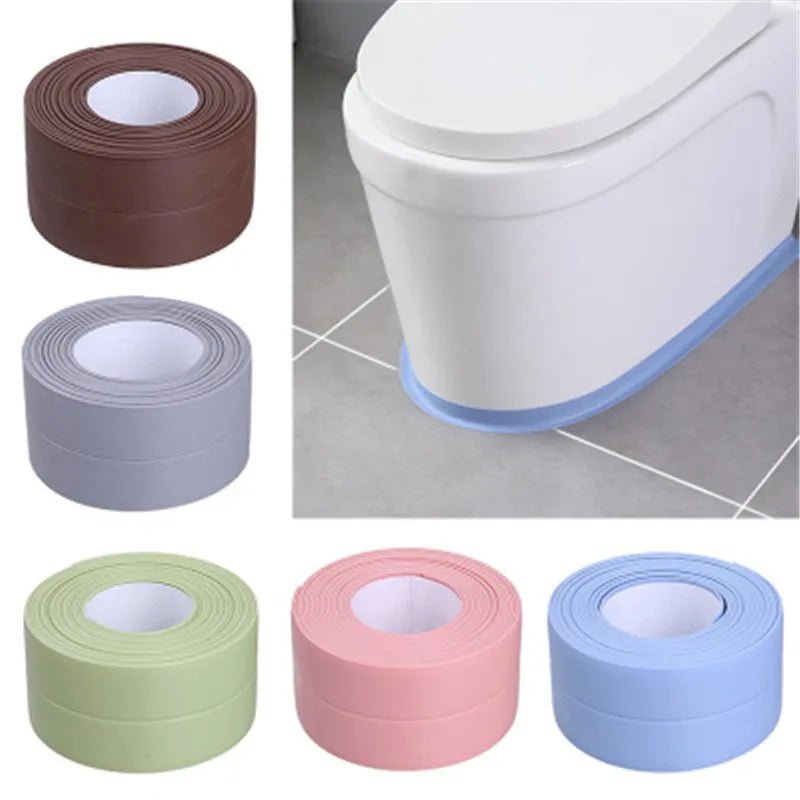1Pc Bathroom Waterproof Wall Stickers Sealing Tapes PVC Adhesive Sealing Strips Sink Edge Tape Kitchen Bathroom Accessories Allinoneshop-24