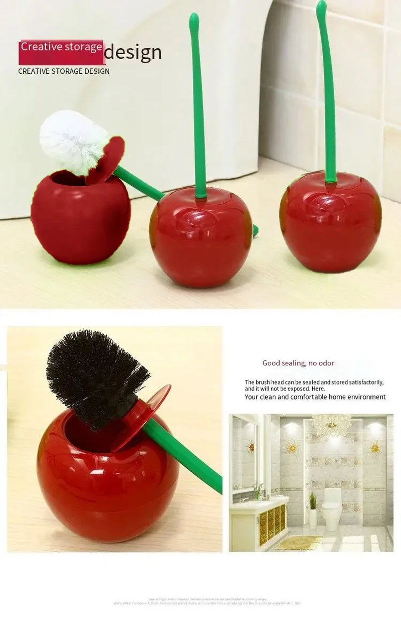 1Pc Red Toilet Brush Creative Lovely Cherry Shape Lavatory Toilet Brush Holder Set Toilet Holder Bathroom Accessories Allinoneshop-24