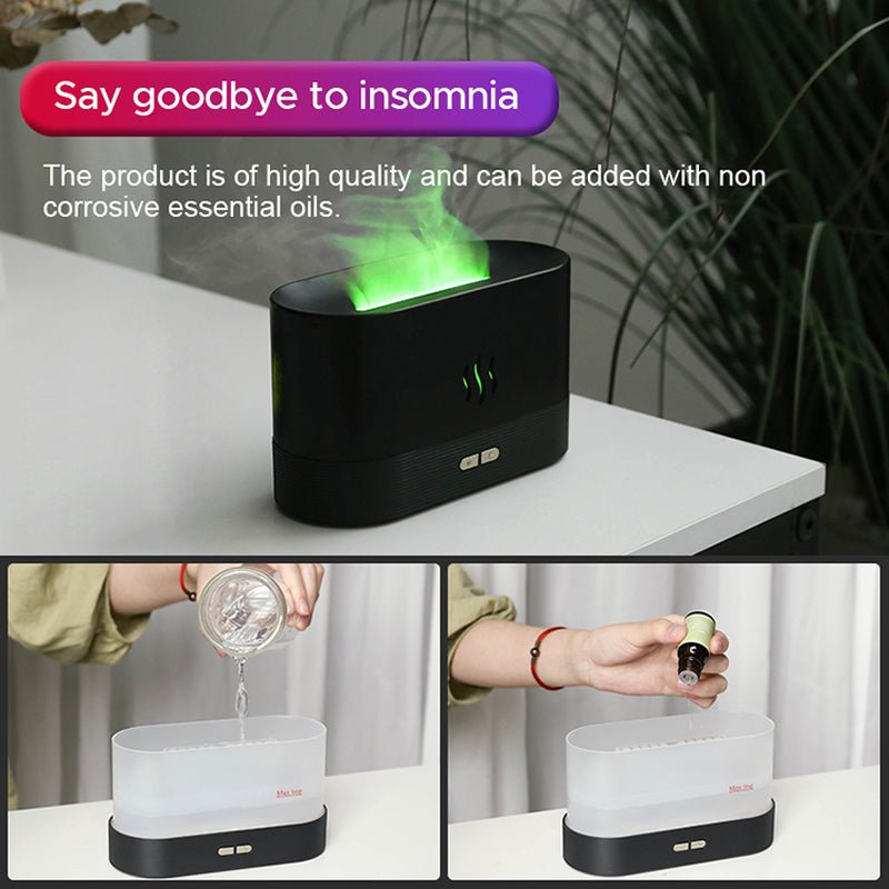 2022 Best Selling USB Ultrasonic Flame Humidifier Led RGB Colorful Essential Oil Fire Flame Aroma Diffuser Allinoneshop-24