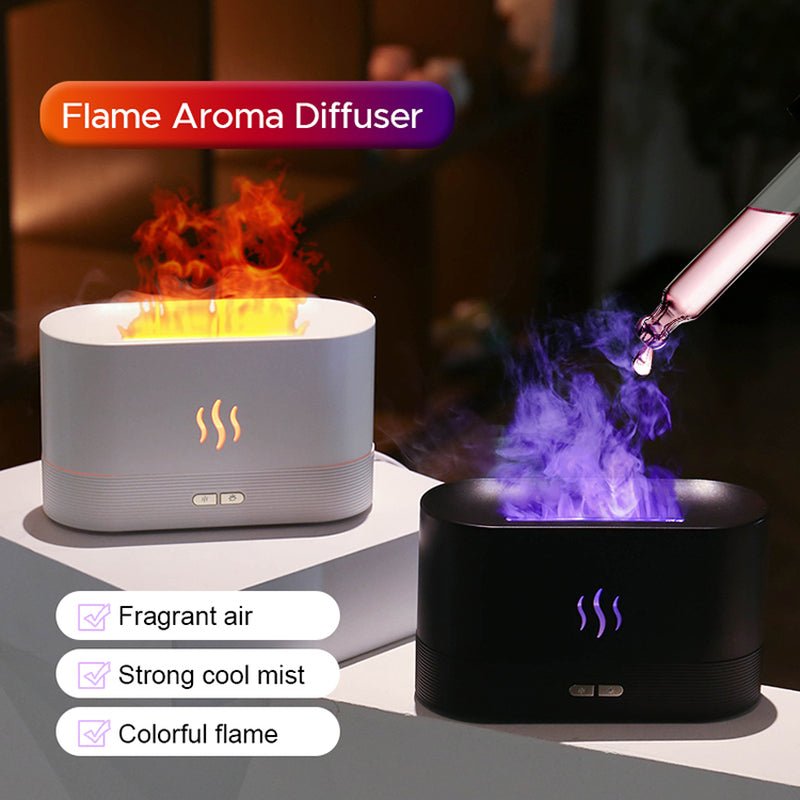 2022 Best Selling USB Ultrasonic Flame Humidifier Led RGB Colorful Essential Oil Fire Flame Aroma Diffuser Allinoneshop-24