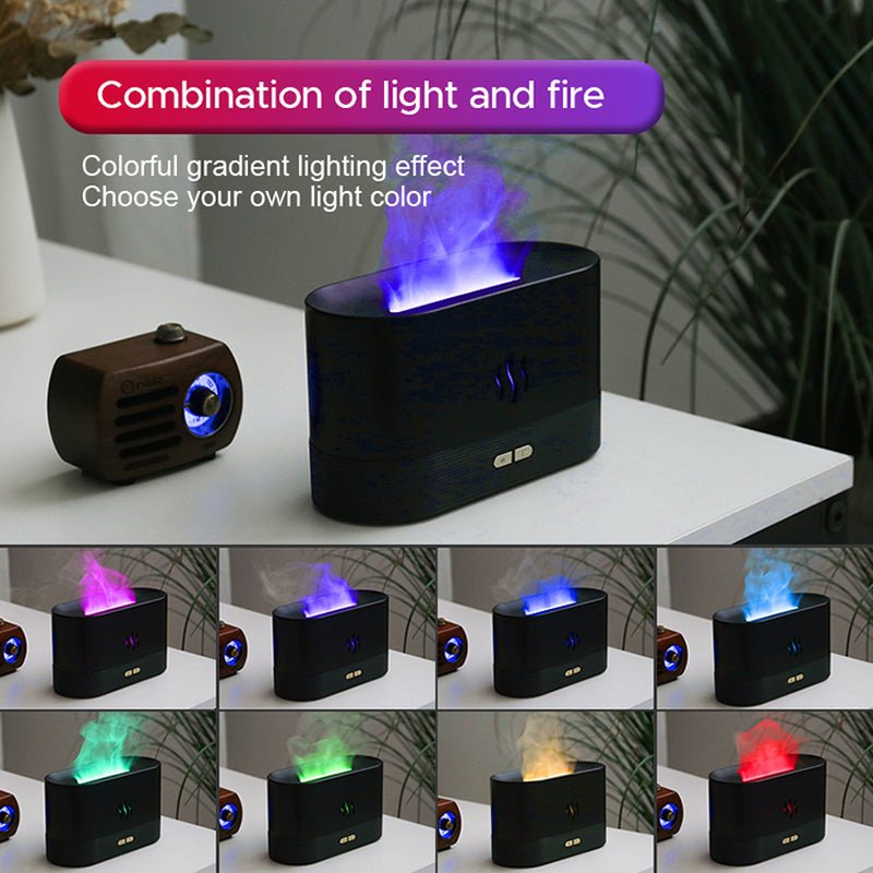 2022 Best Selling USB Ultrasonic Flame Humidifier Led RGB Colorful Essential Oil Fire Flame Aroma Diffuser Allinoneshop-24