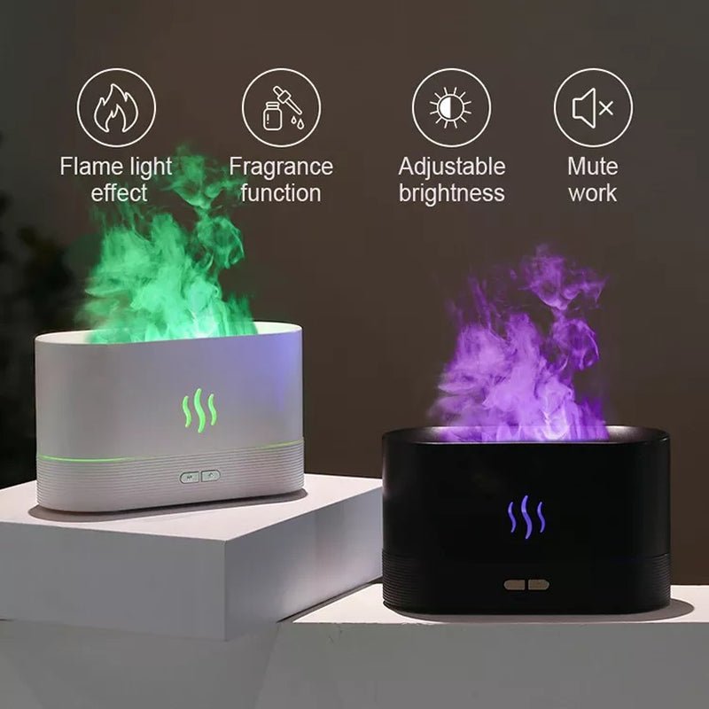 2022 Best Selling USB Ultrasonic Flame Humidifier Led RGB Colorful Essential Oil Fire Flame Aroma Diffuser Allinoneshop-24