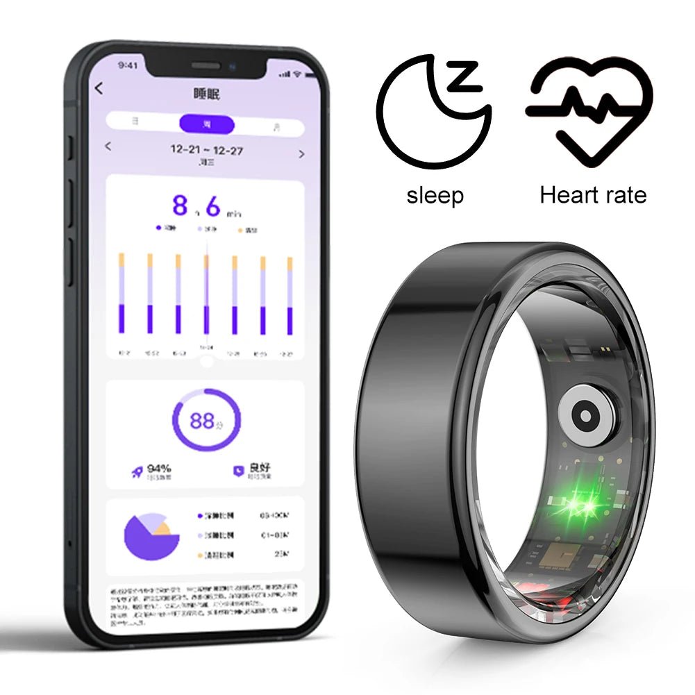 2024 NEW R02 Smart Ring Multifunctional Step Health Tracker Heart Rate Blood Oxygen Monitor Waterproof Men Women Sleep Fitness Allinoneshop-24