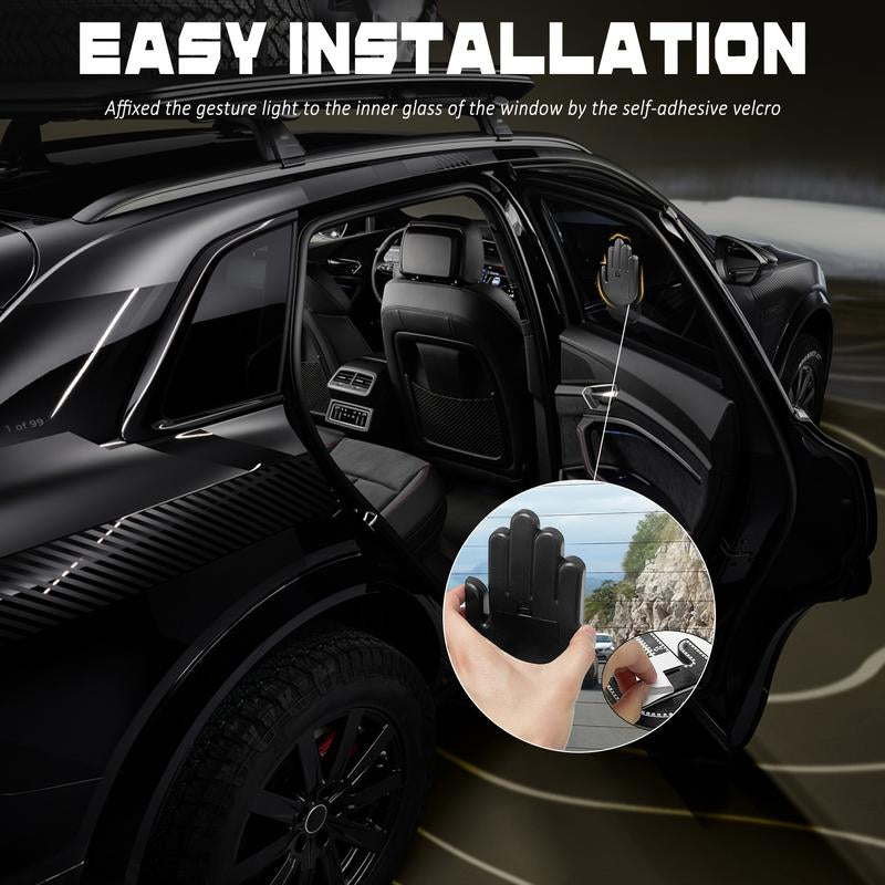 2025 New Car Gesture Lights with 3 Modes, Remote Control Car Kit, Rechargeable LED Rear Window Decoration for Expressing Emotions,Ambient Lighting Kit,Ambient Linghting Allinoneshop-24