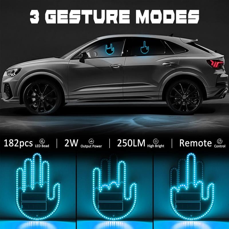 2025 New Car Gesture Lights with 3 Modes, Remote Control Car Kit, Rechargeable LED Rear Window Decoration for Expressing Emotions,Ambient Lighting Kit,Ambient Linghting Allinoneshop-24