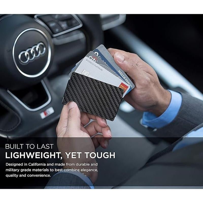 2025 RFID Blocking Minimalist Slim Card Holder, Men'S Business Holder Pocket Cash Credit Slim Wallet, American Flag Artcraft, with Money Clip, Men'S Wallet, Father‘S Day Gift, Men'S Gift Allinoneshop-24