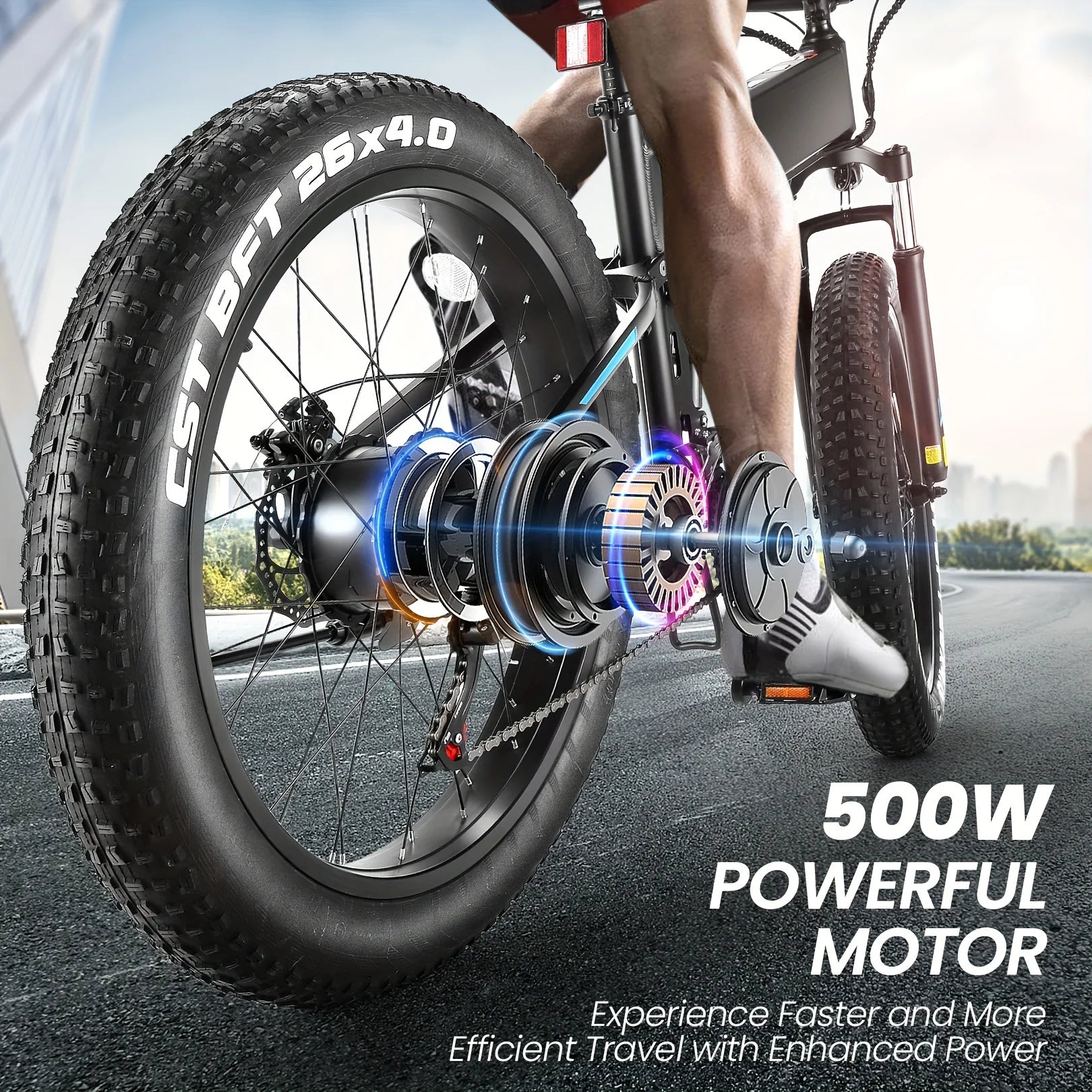 26" X 4.0 Fat Tire Ebike for Adult with High Speed 500W Brushless Motor, 48V 10Ah Foldable Electric Bicycles, 20MPH Ebike Allinoneshop-24