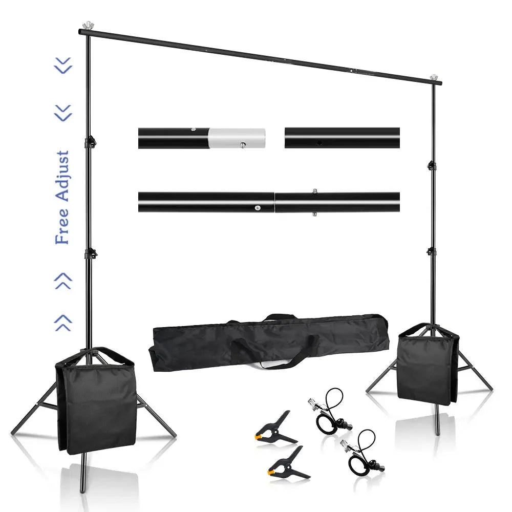 2.6X3M/8.5X10Ft Photo Video Studio Backdrop Background Stand, Adjustable Telescopic Background Support System with Carry Bag Allinoneshop-24