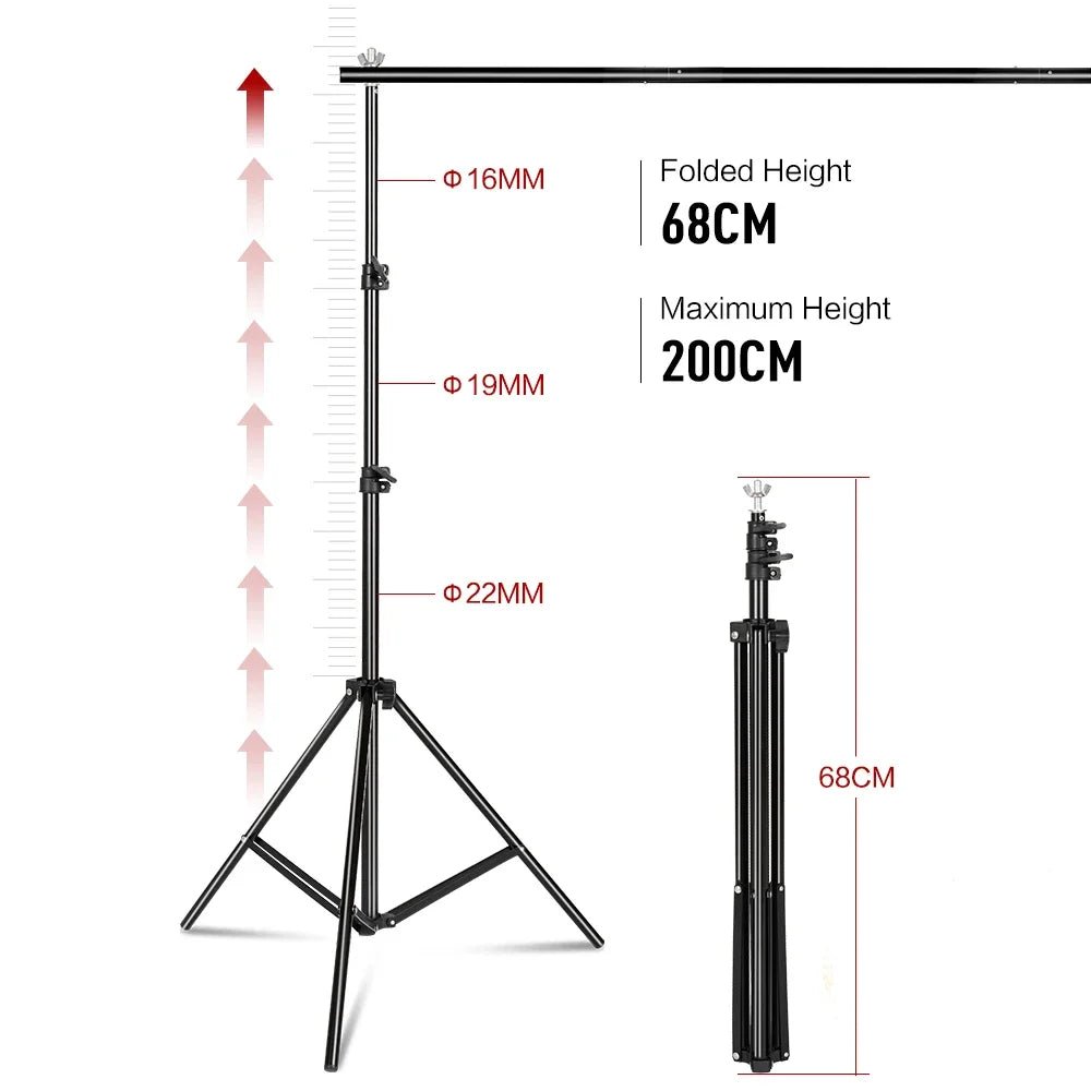 2.6X3M/8.5X10Ft Photo Video Studio Backdrop Background Stand, Adjustable Telescopic Background Support System with Carry Bag Allinoneshop-24