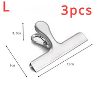 3Pcs Stainless Steel Bag Clipsf for Food Heavy Duty Metal Silver Food Clips Office Paper Clamps Air Tight Seal Snack Clips Allinoneshop-24