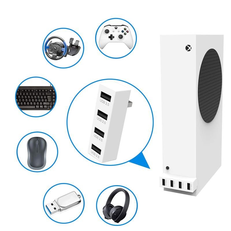 4 Ports USB Hub 2.0 for Xbox Series X/S, High Speed USB Hub Splitter Expansion Console,Usb Expander for Laptop, Flash Drive,Hdd Allinoneshop-24