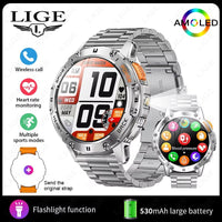 466*466 HD Screen Smart Watch Bluetooth Call Outdoor Sports Men Smartwatch with Flashlight Heart Rate Monitor Remote Camera Allinoneshop-24