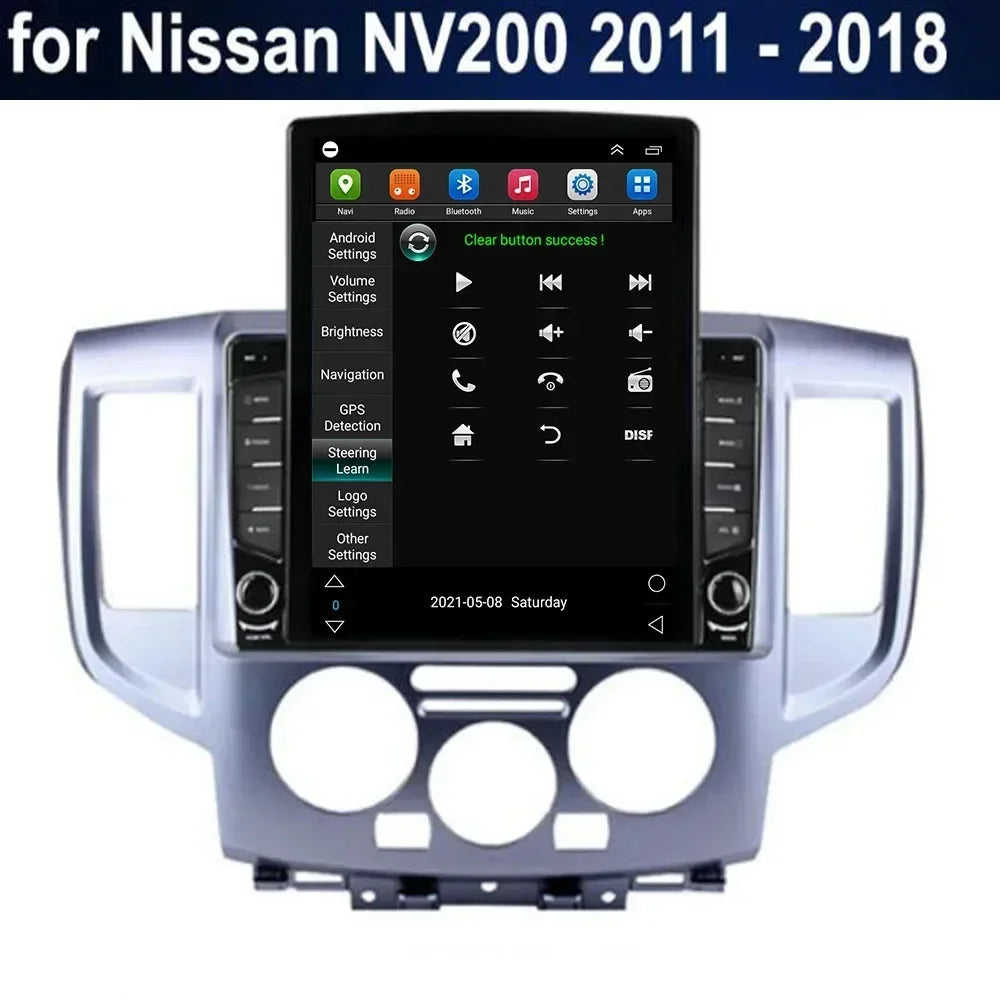 For Tesla Style 2 Din Android 13 Car Radio For NISSAN NV200 2011-2035 Multimedia Video Player GPS Stereo Carplay RDS Camera
