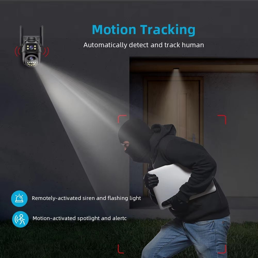 4K 8MP HD Wifi PTZ Camera Outdoor 4MP Dual Lens Dual Screen AI Auto Tracking IP Camera CCTV Audio Video Surveillance P2P Icsee Allinoneshop-24