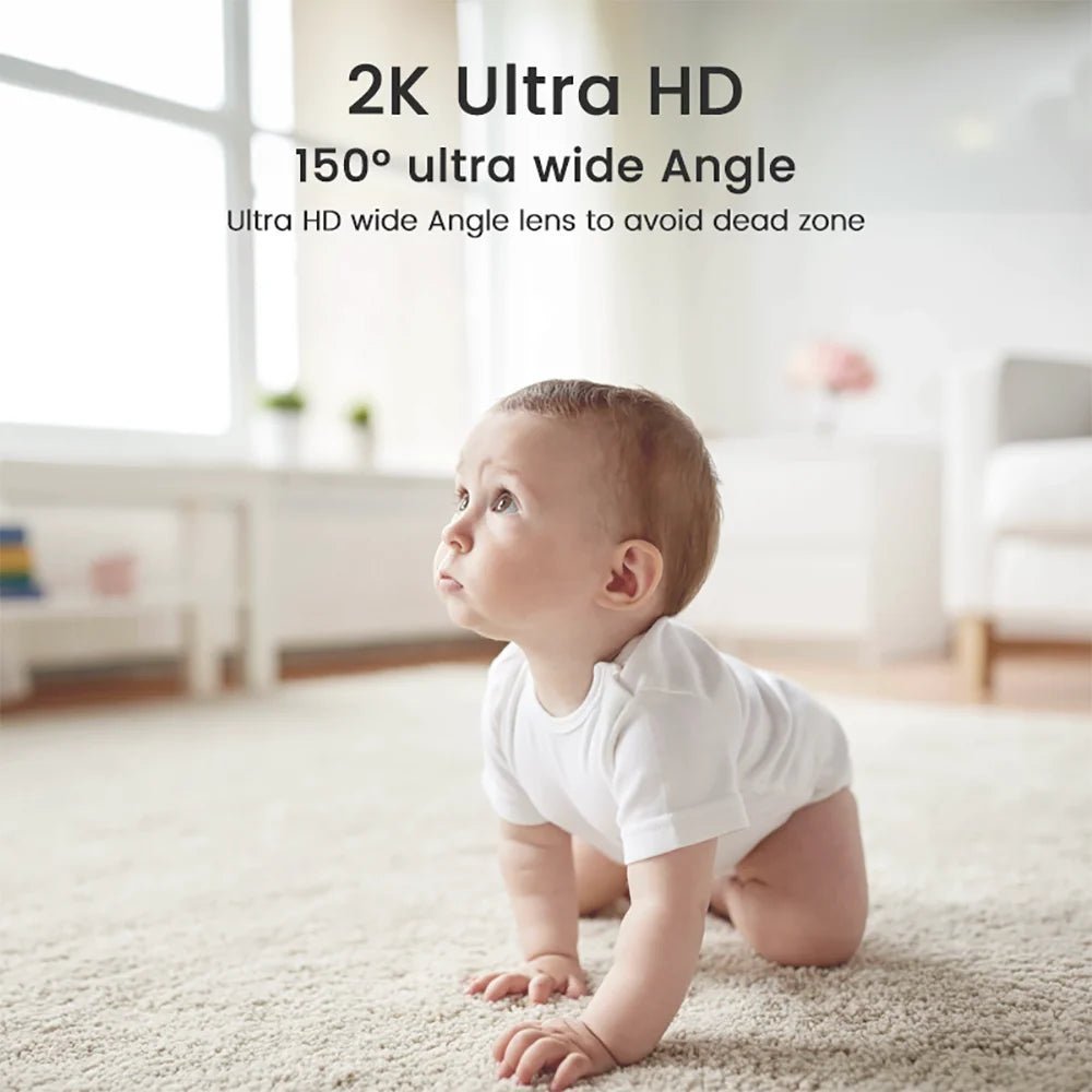 4MP 2K Wifi Indoor High-Definition Crying Detection Baby Monitor Full-Color Night Vision 360 Degree Rotating Network Camera Allinoneshop-24
