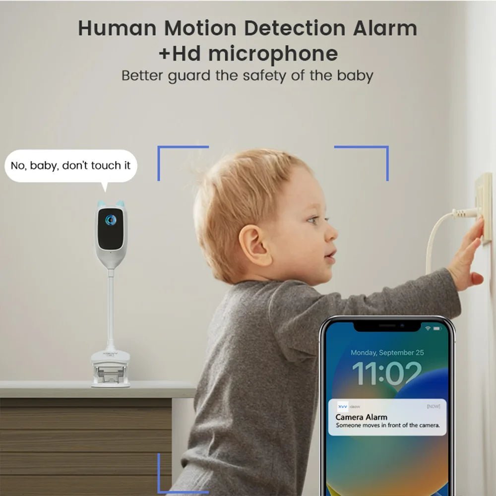 4MP 2K Wifi Indoor High-Definition Crying Detection Baby Monitor Full-Color Night Vision 360 Degree Rotating Network Camera Allinoneshop-24