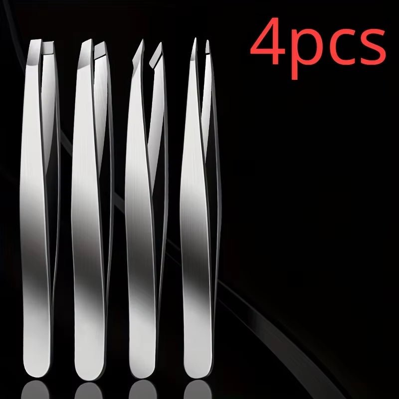 4Pcs Set Professional Tweezers Set Perfect for Eyebrow Hair Removal Splinter Very Effortless and Relaxed to Remove Allinoneshop-24