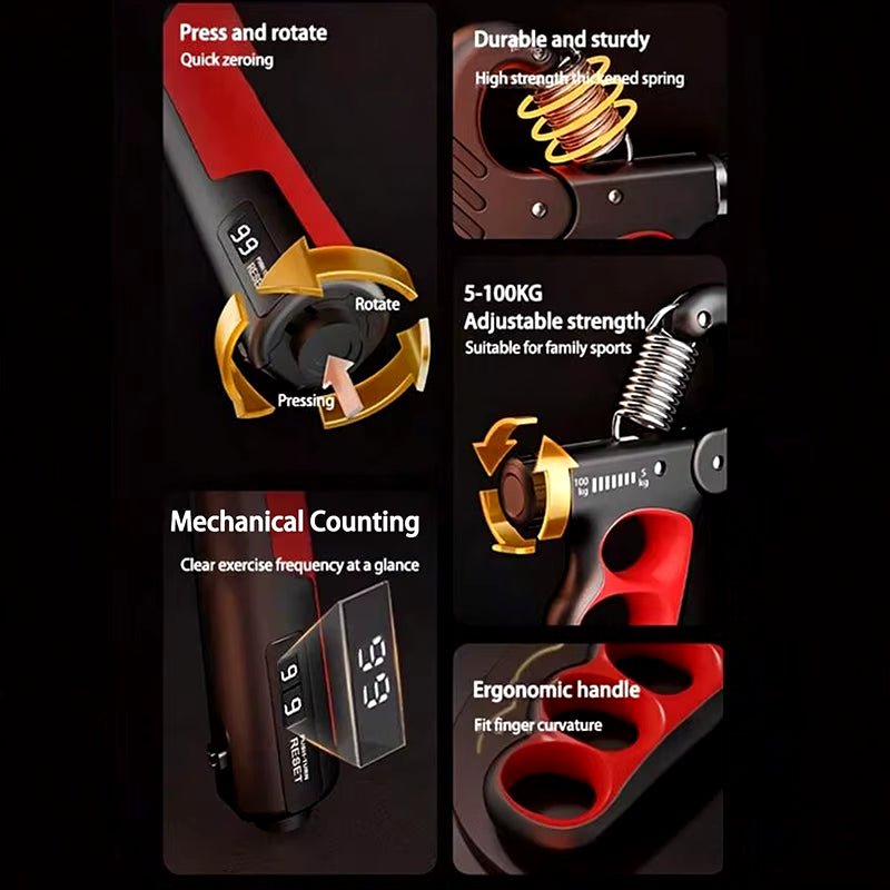 5-60Kg/5-100Kg Grip Strength Gym Wrist Expander Hand Strengthener Adjustable Muscle Recovery Fitness Hand Strength Exercise Allinoneshop-24