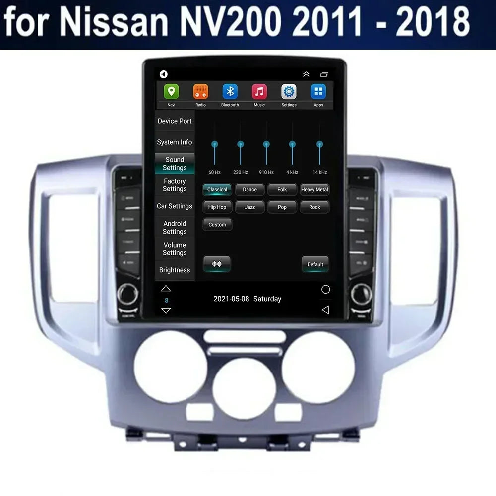 For Tesla Style 2 Din Android 13 Car Radio For NISSAN NV200 2011-2035 Multimedia Video Player GPS Stereo Carplay RDS Camera