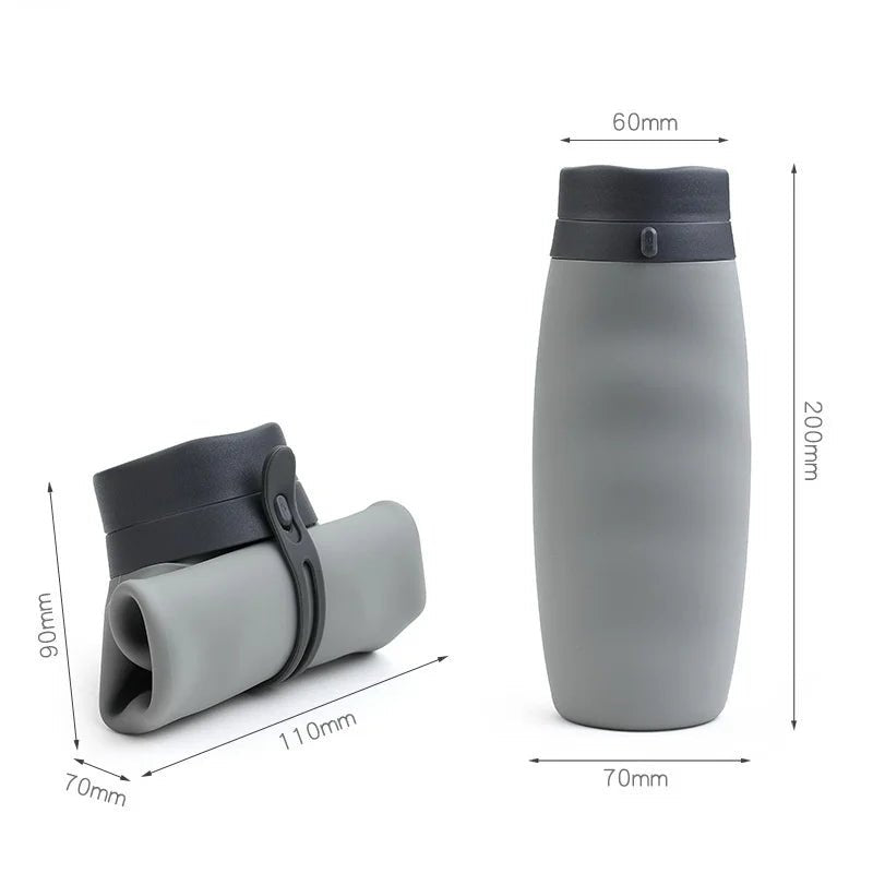 600Ml Foldable Water Bottles Soft Flask Sports Drinking Water Bag Collapsible Portable Outdoor Running Camping Travel BPA Free Allinoneshop-24