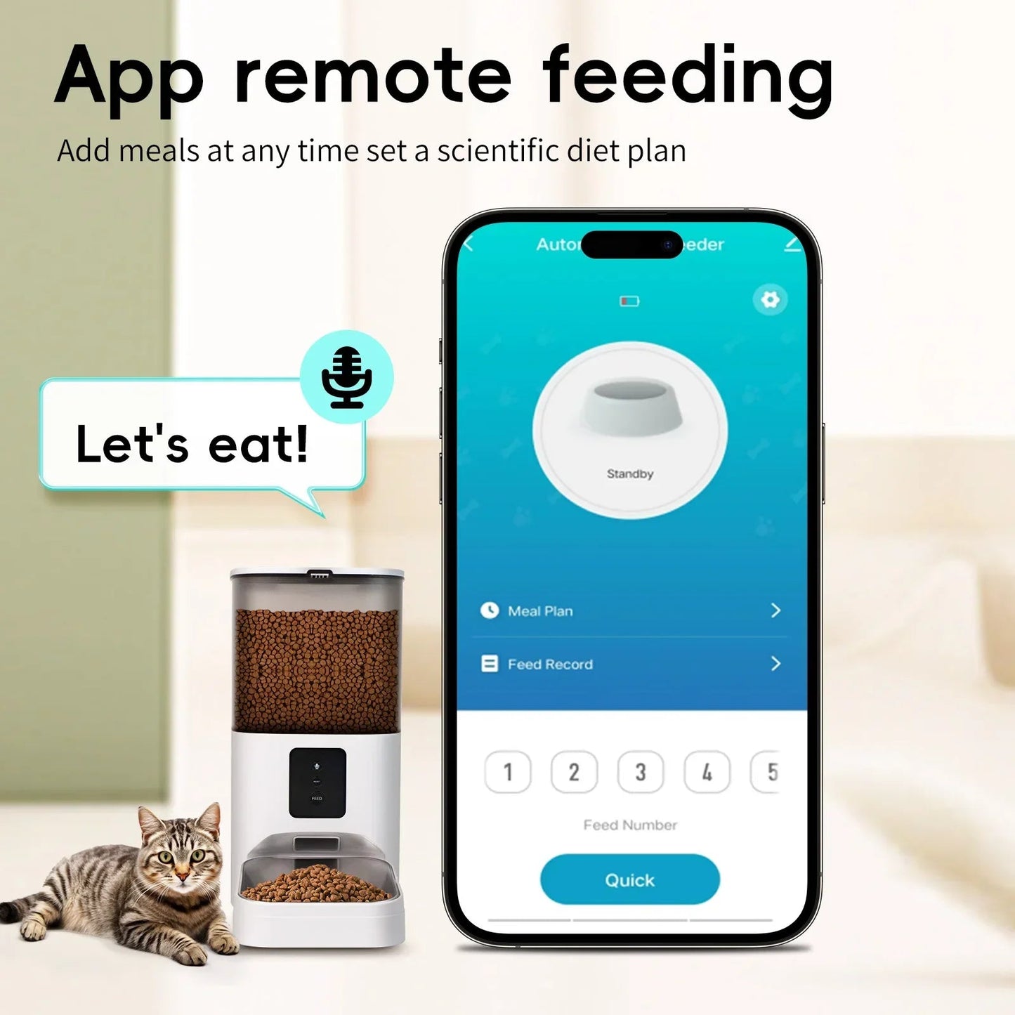 6L Capacity Intelligent Smart Pet Feeder Automatic Wifi APP Control Detachable Clean Voice Recording Pets Feeder Allinoneshop-24