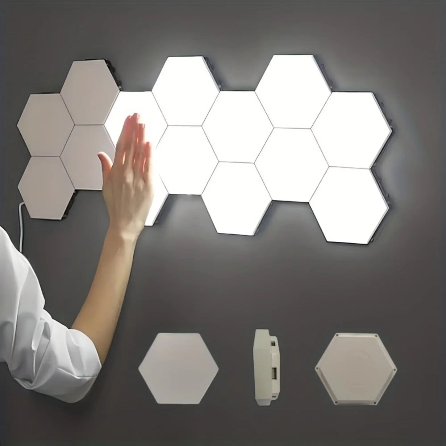 6Pcs Touch Control Hexagonal LED Wall Light,Honeycomb Lights, Touch Sensitive Wall Lights, Night Lights, Honeycomb Lights Allinoneshop-24