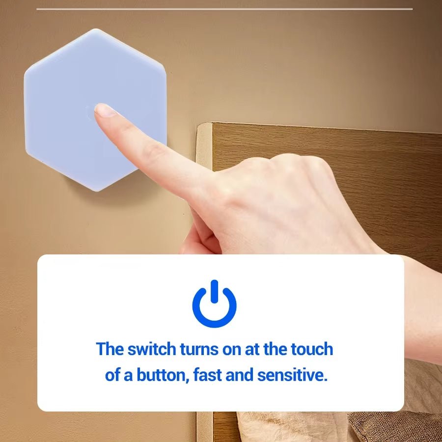 6Pcs Touch Control Hexagonal LED Wall Light,Honeycomb Lights, Touch Sensitive Wall Lights, Night Lights, Honeycomb Lights Allinoneshop-24