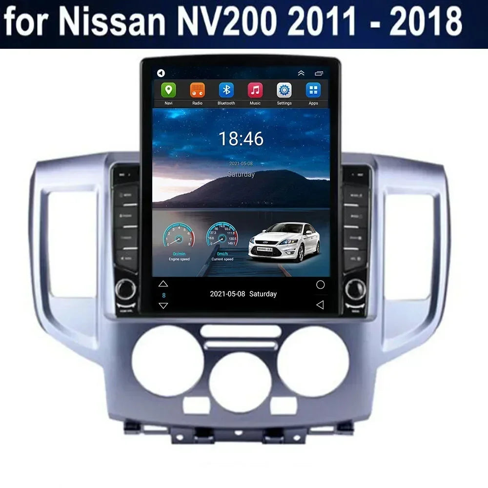 For Tesla Style 2 Din Android 13 Car Radio For NISSAN NV200 2011-2035 Multimedia Video Player GPS Stereo Carplay RDS Camera