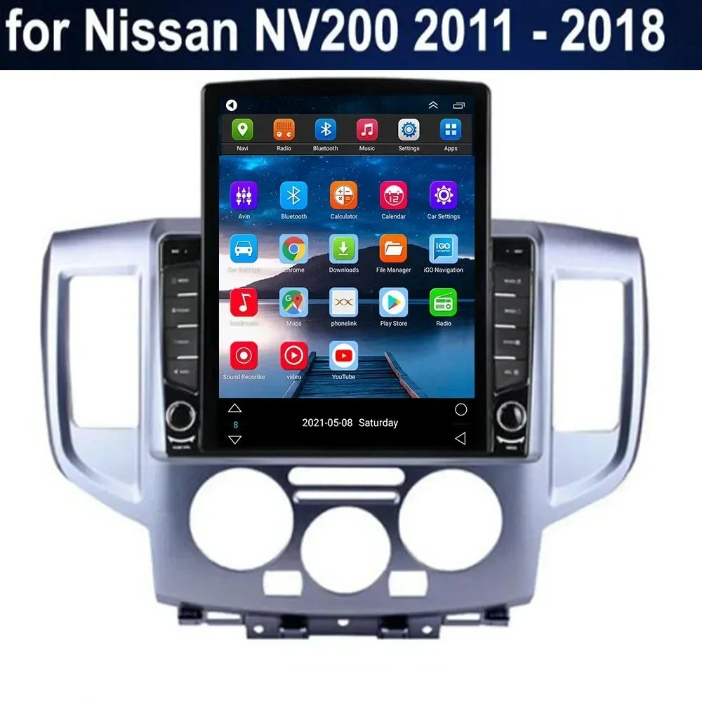 For Tesla Style 2 Din Android 13 Car Radio For NISSAN NV200 2011-2035 Multimedia Video Player GPS Stereo Carplay RDS Camera