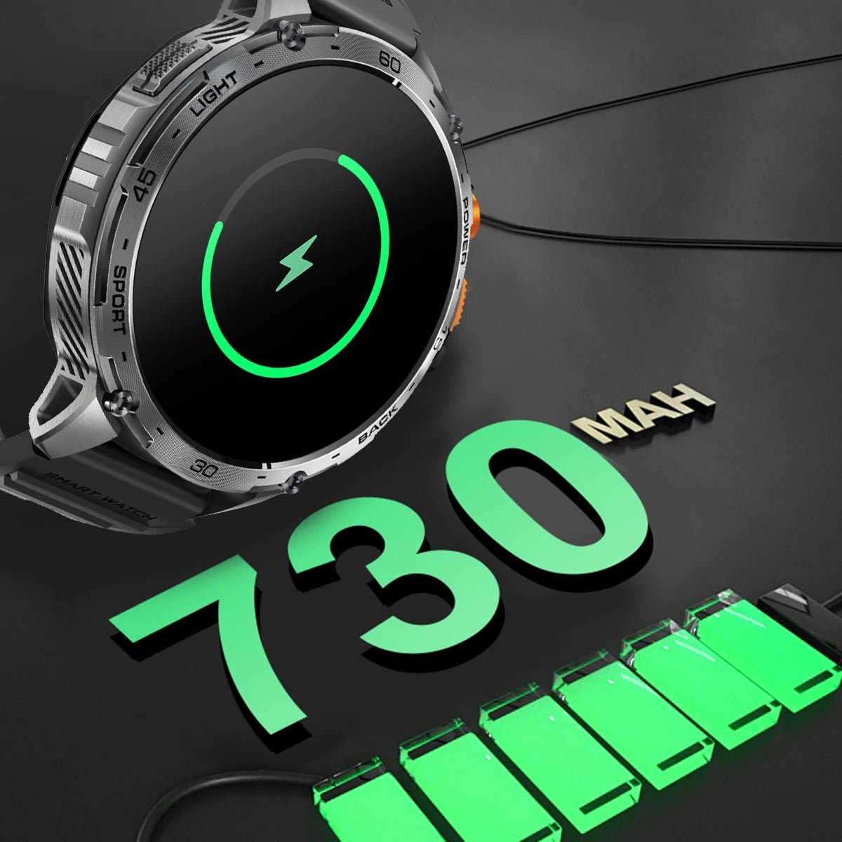 AMOLED Screen Men Women Outdoor Flashlight Smart Watch Blue Tooth Call Sports Fitness Tracker Health Sleep Monitor Smartwatch Allinoneshop-24