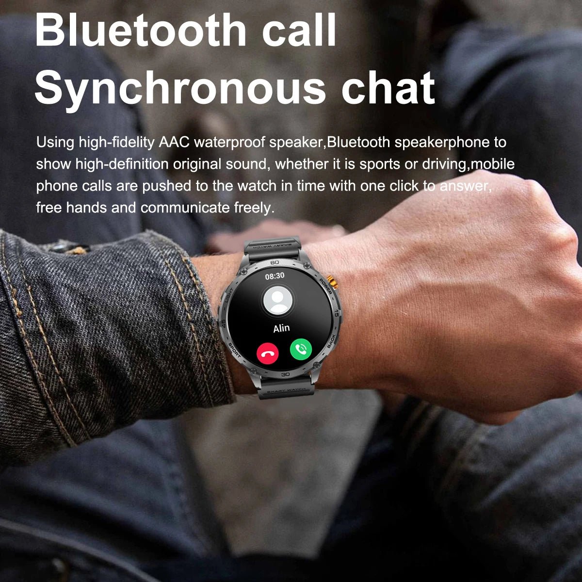 AMOLED Screen Men Women Outdoor Flashlight Smart Watch Blue Tooth Call Sports Fitness Tracker Health Sleep Monitor Smartwatch Allinoneshop-24