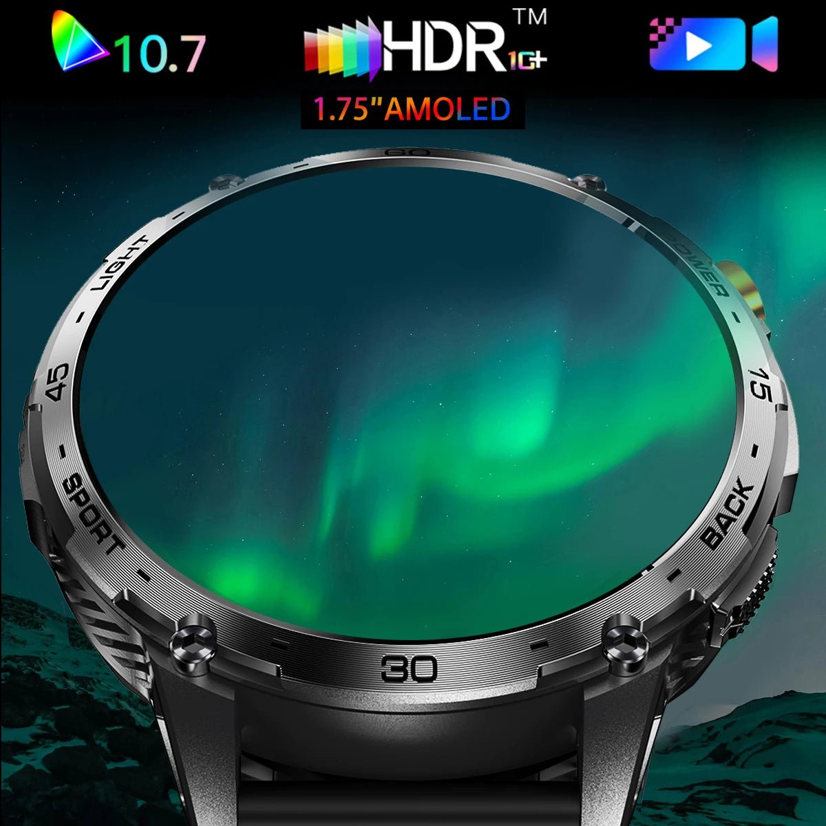 AMOLED Screen Men Women Outdoor Flashlight Smart Watch Blue Tooth Call Sports Fitness Tracker Health Sleep Monitor Smartwatch Allinoneshop-24