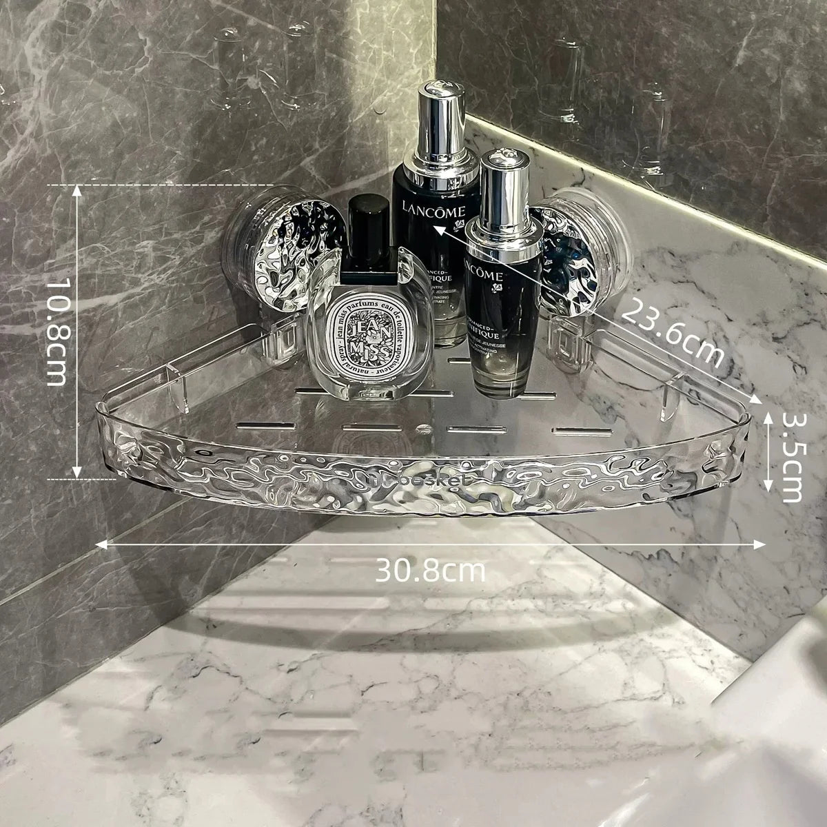 Bathroom Shelf Wall Mount Corner Shower Shelf Suction Cup Shampoo Storage Holder Shower Caddy No Drilling Bathroom Organizer Allinoneshop-24