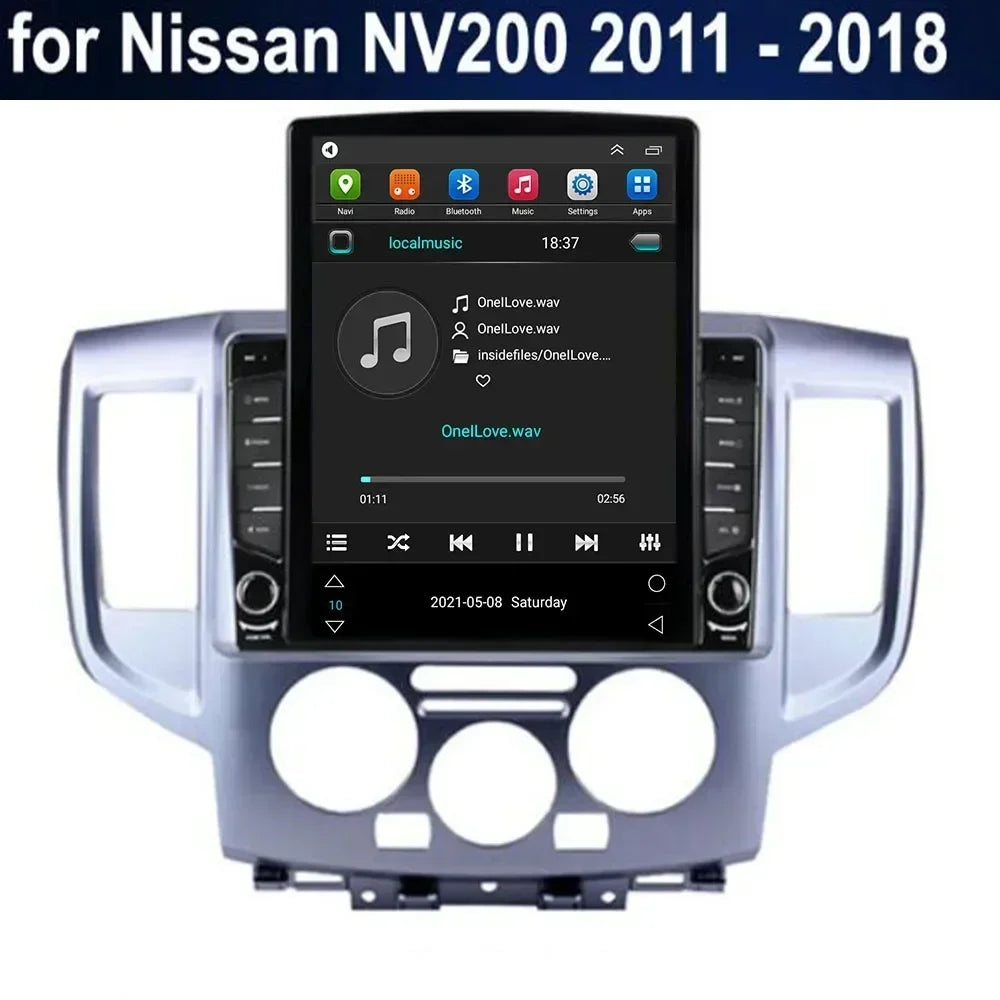For Tesla Style 2 Din Android 13 Car Radio For NISSAN NV200 2011-2035 Multimedia Video Player GPS Stereo Carplay RDS Camera