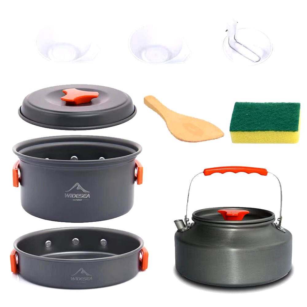 Camping Tableware Outdoor Cookware Set Pots Tourist Dishes Bowler Kitchen Equipment Gear Utensils Hiking Picnic Travel Allinoneshop-24