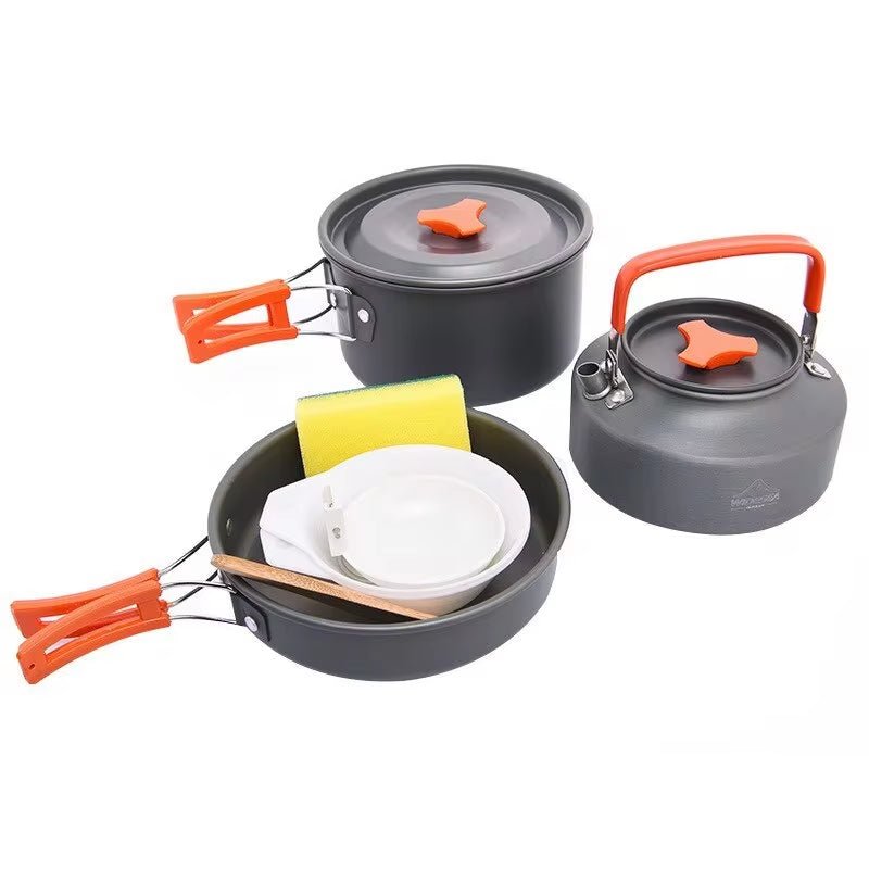Camping Tableware Outdoor Cookware Set Pots Tourist Dishes Bowler Kitchen Equipment Gear Utensils Hiking Picnic Travel Allinoneshop-24