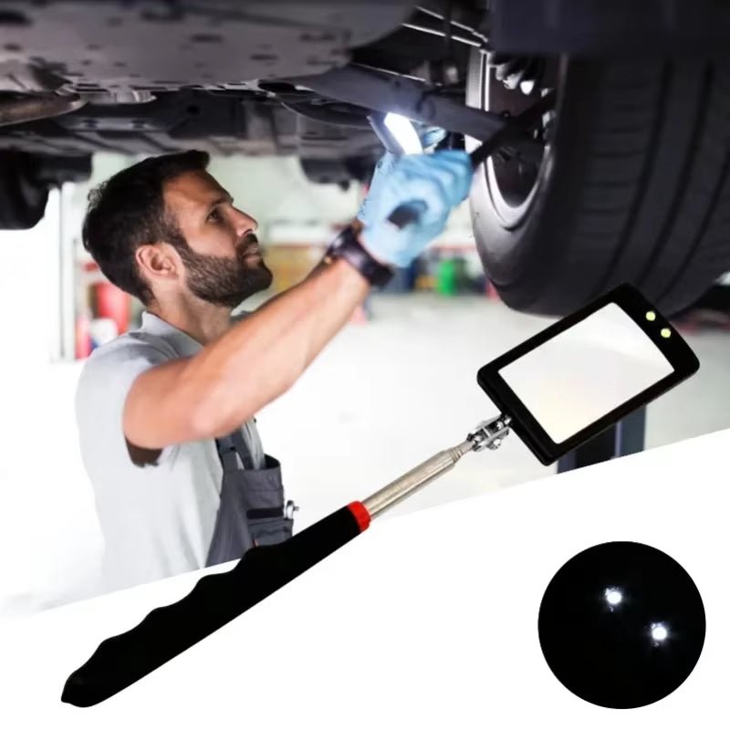 Car 360° Inspection Mirror LED Light Telescoping Mirrors Extend Mechanic Tools Inspection Mirror Telescopic Handle Repairing Too Allinoneshop-24