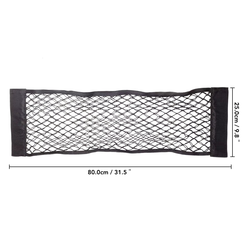 Car Back Rear Mesh Trunk Seat Elastic String Net Magic Sticker Universal Storage Bag Pocket Cage Auto Organizer Seat Back Bag Allinoneshop-24