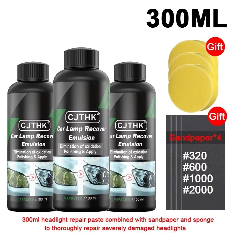 Car Headlight Restoration Polishing Kits Headlamp Scratch Remover Repair Cleaning Paste Remove Oxidation Headlight Polish Liquid Allinoneshop-24
