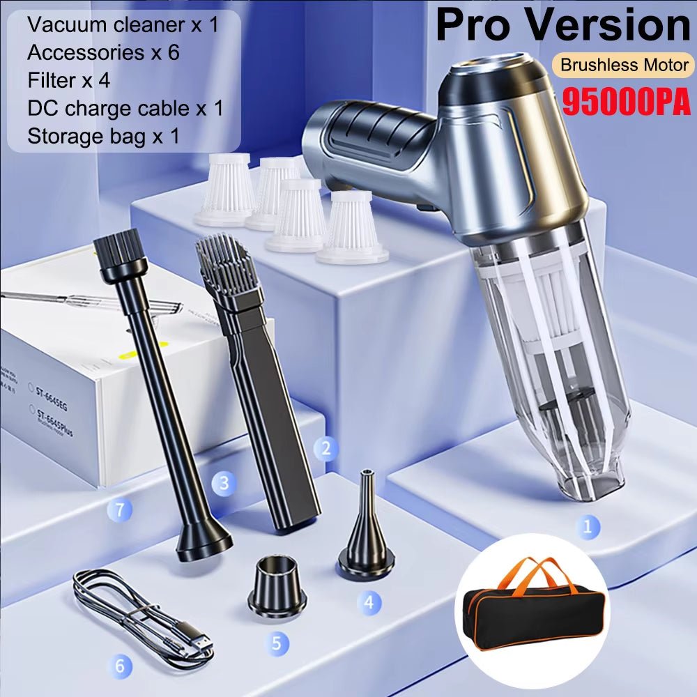 Car Vacuum Cleaner 95000PA Strong Suction Handheld Wireless Vacuum Cleaner for Car Household Portable Vacuum Cleaner Blower Allinoneshop-24
