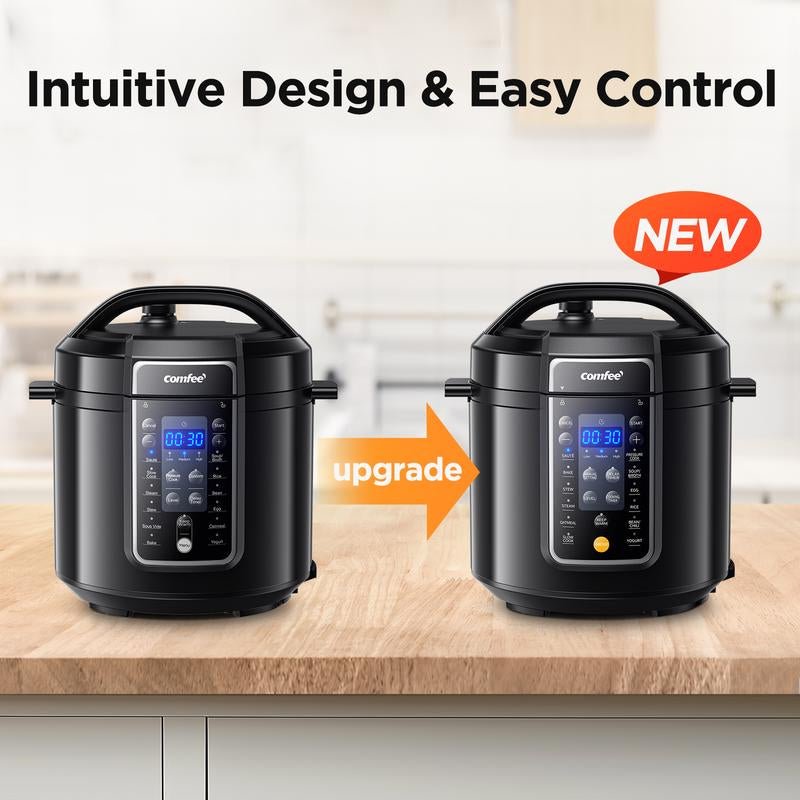 COMFEE’ 9-In-1 Electric Pressure Cooker Olla De Presion, Gift, 6QT Slow Rice Cooker 14 Presets Instant Multi Cooker Allinoneshop-24