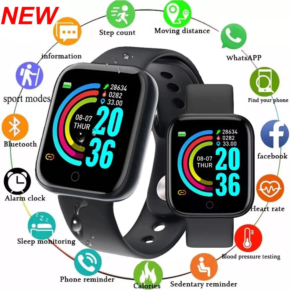 D20Pro Smart Watch Men Women Fitness Tracker Watch Sport Heart Rate Blood Pressure Monitor Waterproof Smartwatch for Android IOS Allinoneshop-24