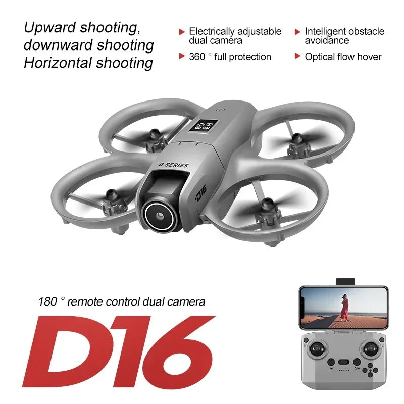 Xaiomi 8K D16 Drone Mini Optical Flow Obstacle Avoidance 180 ° Electrically Adjustable Dual Camera Remote-controlled Quadcopter
