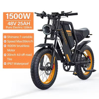 Ebike GT20 Adult Electric Motorcycle Mountain Bikes 20Inch 48V Electric Bike Fatbike Adult Motorcycles Drit Bike Allinoneshop-24